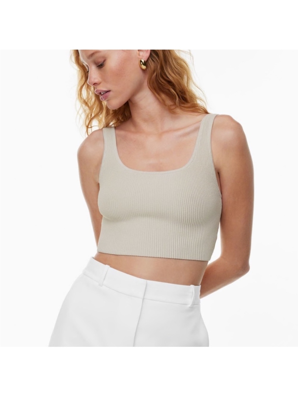 Babaton Sculpt Knit Squareneck Cropped Tank size S